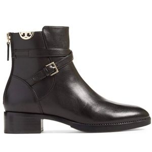 Tory Burch Sidney Calf Leather Bootie, Perfect Black